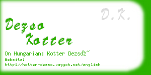 dezso kotter business card